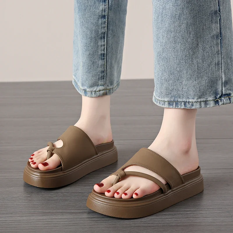 Fashion Sandals for Women Wedge Shoes Comfort Summer Flip Flops Casual Walking Slippers Strap Platform Beach Slides