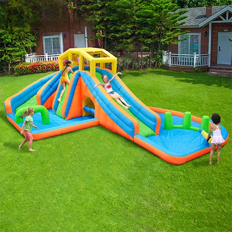 

Double slide, bouncy castle, children's trampoline, trampoline, climbing wall, naughty castle