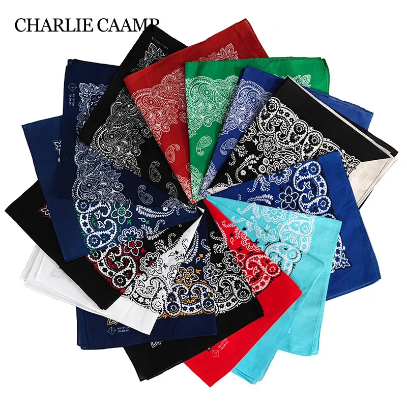 Fashion Hip Hop Cotton Square Neck Scarf Cashew Paisley Print Bandanas Kerchief Women Headband Unisex Men Mask Handkerchief Gift