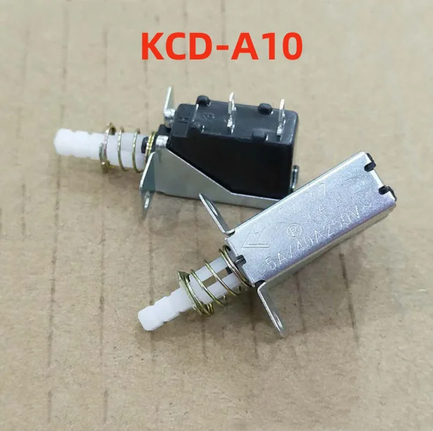 5PCS Straight Key Self-Locking switch KCD-A10 SW-3 A04 Power Switch 2Pin Outer Spring 5A For Range Hood