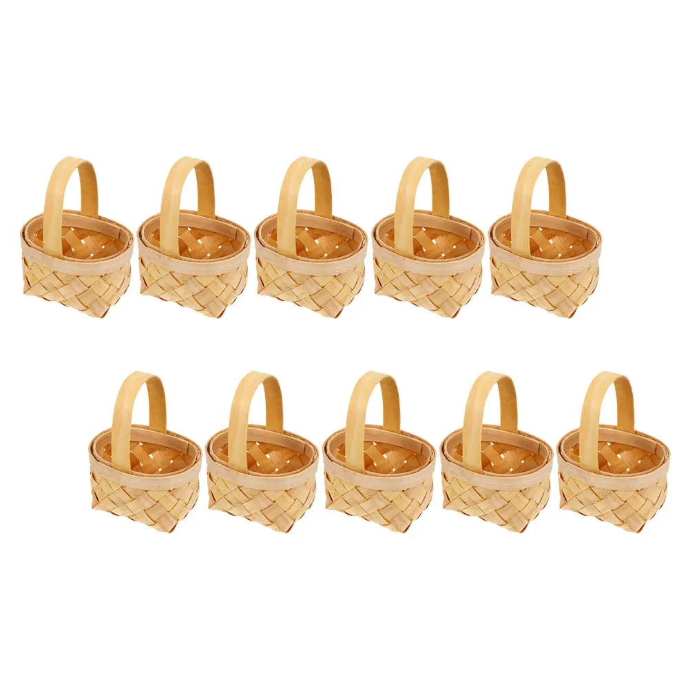 

10Pcs Wood Woven Baskets Small Elegant Gift Baskets for Bridal Baby Shower Anniversary Wedding Banquet Party Favor Container