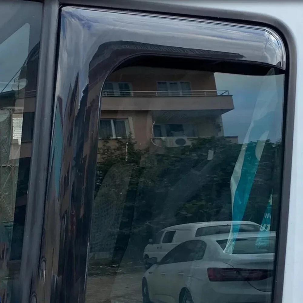 

Для FORD TRANSIT MK6/MK7 (2000-2013) Дымчатые L-образные ветровики – Дефлекторы для защиты от дождя и солнца