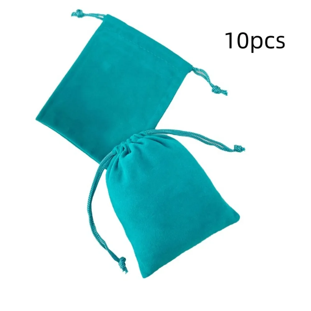 10pcs Multicolor Small Velvet Drawstring Bags with Drawstring Closure Dustproof Soft Protective Storage Sacks Handcrafted