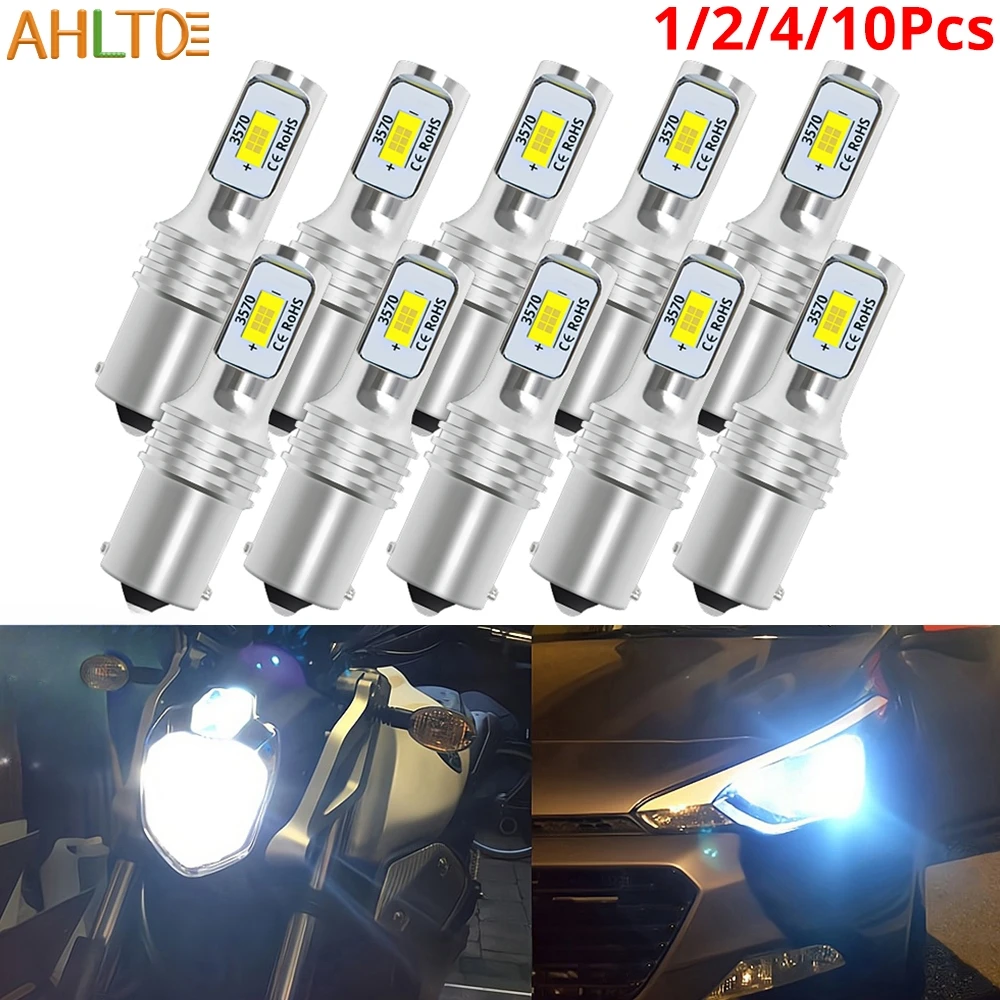 

1/2/4/10Pc Universal Car LED 6500K 3570 1156 1157 T20 Turn Signal Lamp DayLight Auto Floodlight Headlight Waterproof Fog Lights