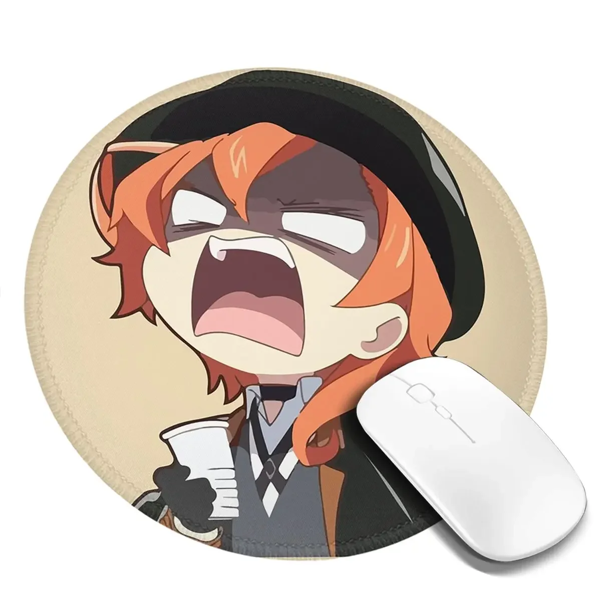 Chuya Nakahara Bungo Stray Dogs Anime 1 Round Mouse Pad Computer Keyboard Mouse Mat Gaming PC Desk Mat Office Accessories Table