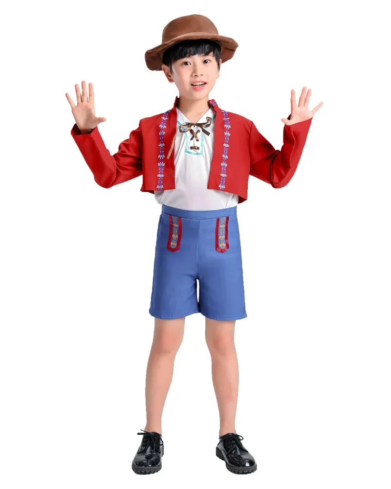 Costume cosplay tradizionale uomo birra tedesca dell'Oktoberfest Baviera, festa di carnevale di Halloween, cowboy occidentale, vestito operato genitore-figlio