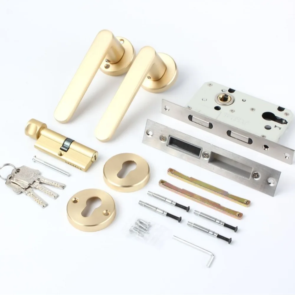 

Черный замок из алюминиевого сплава для дома, спальни, ванной комнаты, разделенный бесшумный деревянный дверной замок