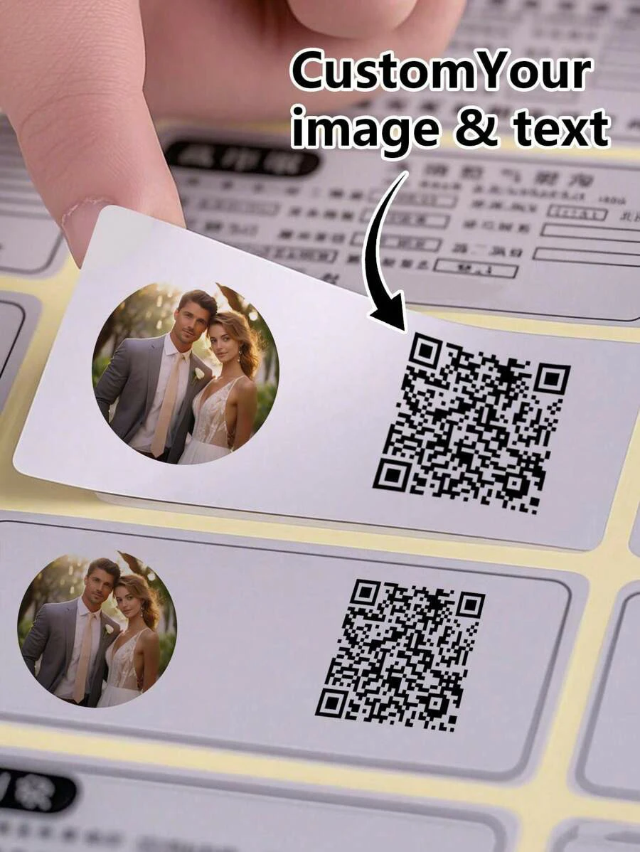 100 قطعة من ملصقات رمز الاستجابة السريعة لشركة العلامات التجارية لتغليف الهدايا وترويج المنتج للعودة إلى المدرسة ومناسبات أعياد الميلاد وحفلات الزفاف