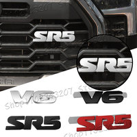 Car Styling V6 SR5 3D Metal Alloy Adhesive Emblem Rear Trunk Badge Fender Sticker Body Decal for Tacoma 4Runner Sequoia