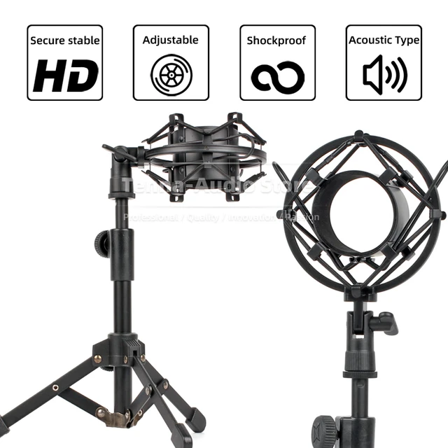 デスクトップマイクスタンド + ショックマウントオーディオテクニカath-AT4040でAT4050 4040 4050マイク卓上デスク三脚耐衝撃ホルダー  - AliExpress