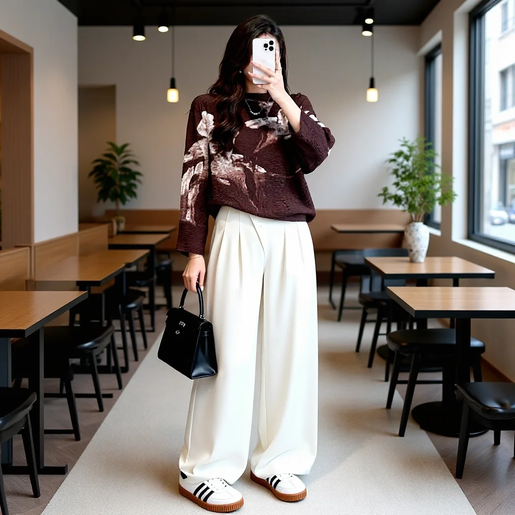 

Miyake Pleated 2026 Fashion Ink Painting Tie-Dye T-Shirt Bat Sleeve Top Loose Pleated High Stretch Casual Pleated Clothes