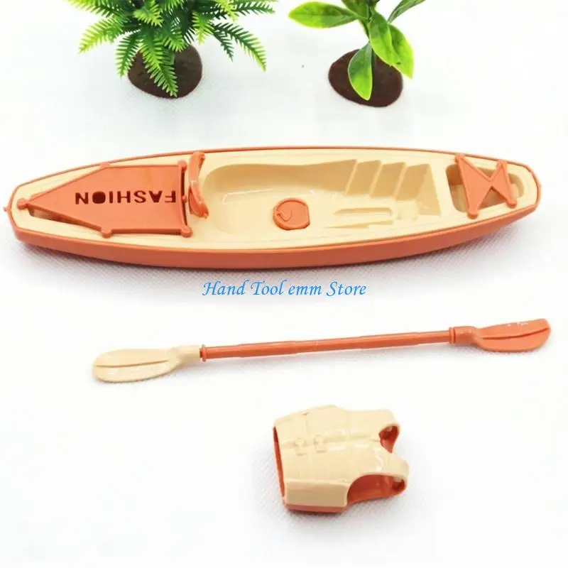 

H37F Educational Kayaking Gear Water Sports Equipment Set Featuring Detailed Canoes Paddles Lifebuoys And Safety Vest Models