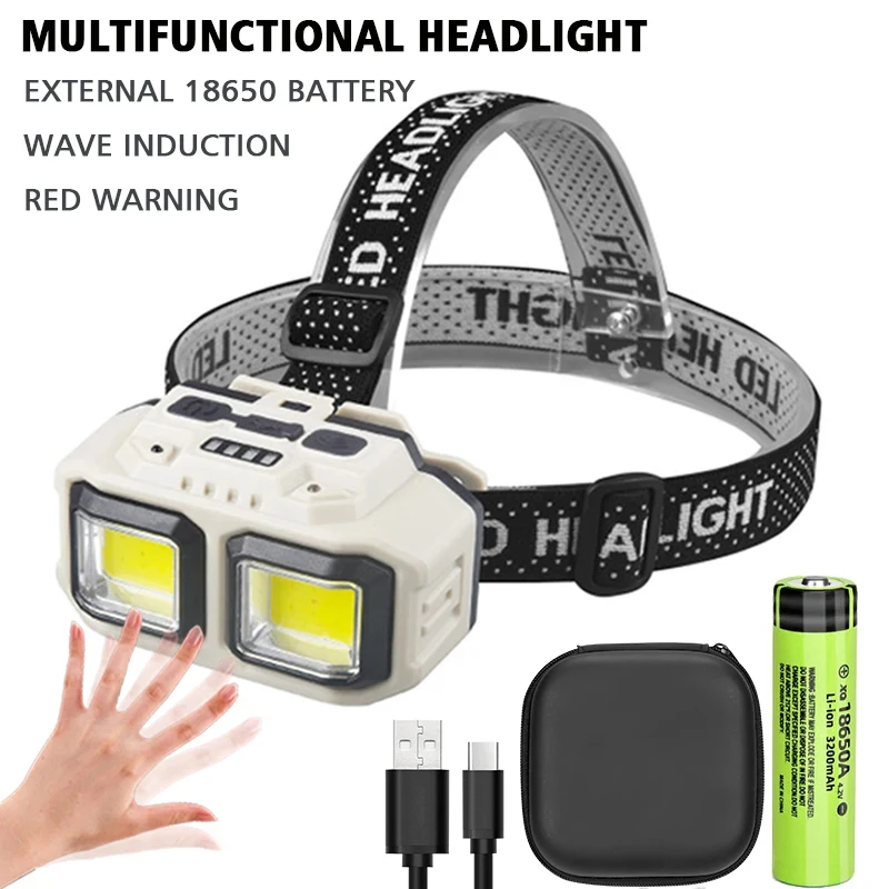 Powerful  LED Headlamp Torch USB Rechargeable Flashlight Headlight Waterproof Head Light Camping Fishing Mining Light Lamp Torch