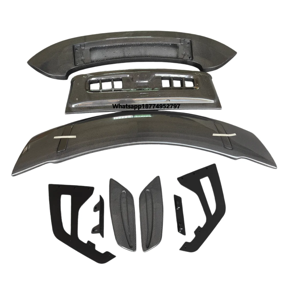 Vertical Taillight Type Dry Carbon Fiber Rear Spoiler Body Kit for  992 Upgrade, Large Tail Wing Car Customization Kit