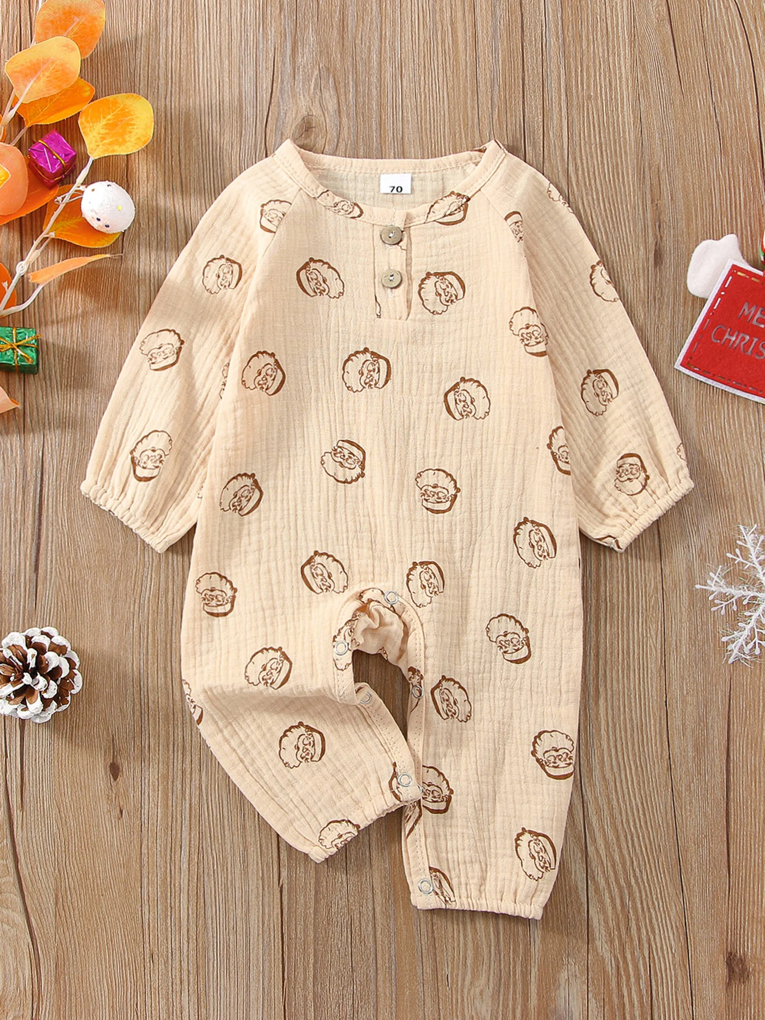 

Infant Christmas Reindeer Patterned Cozy Round Neck Long Sleeve for Baby Girl Boy Newborns