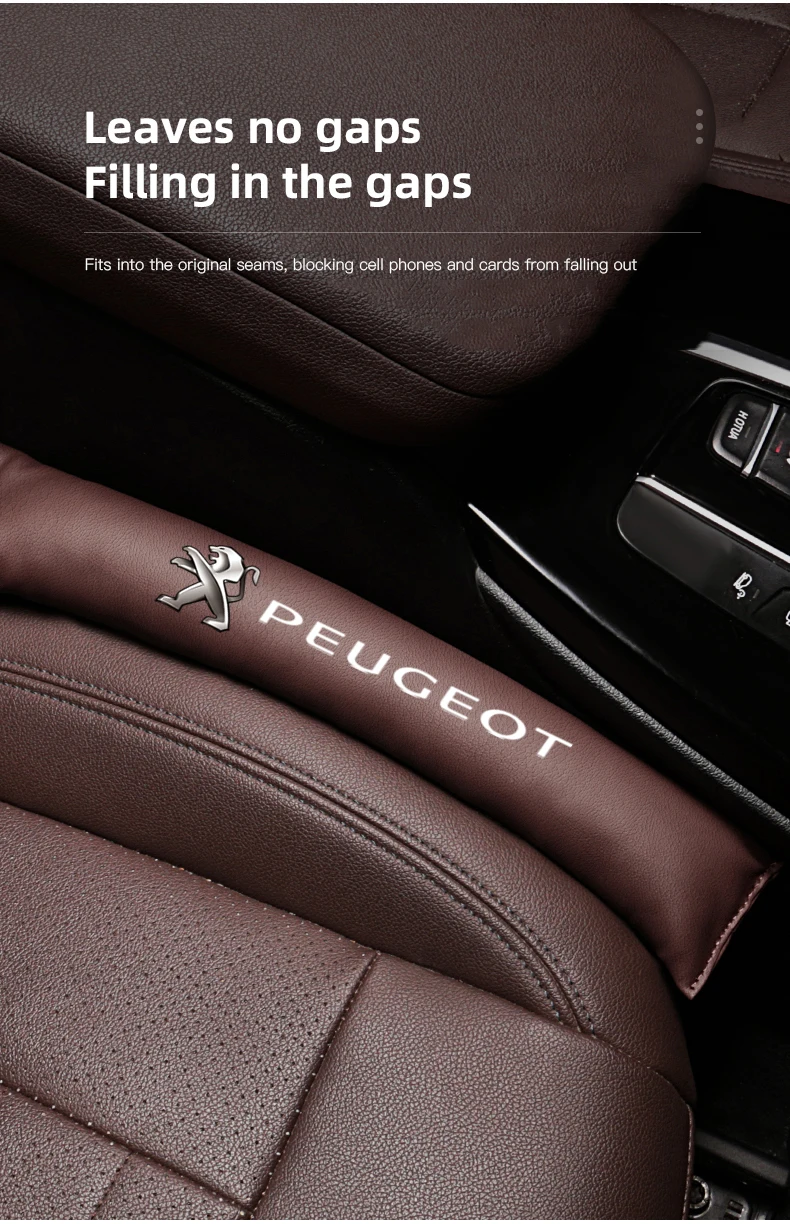 2 Stück Autositz-Lückenfüller, Seitennaht-Dichtungsstreifen für Peugeot 208 3008 308 2008 207 107 508 406 407 307 206 4008 – Detail 6