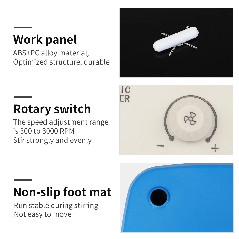 3L Capacity Lab Magnetic Stirrer 300-3000rpm Mixing Stirrer Adjustable Magnetic Mixer EU Plug Magnetic Agitator Lab Equipment