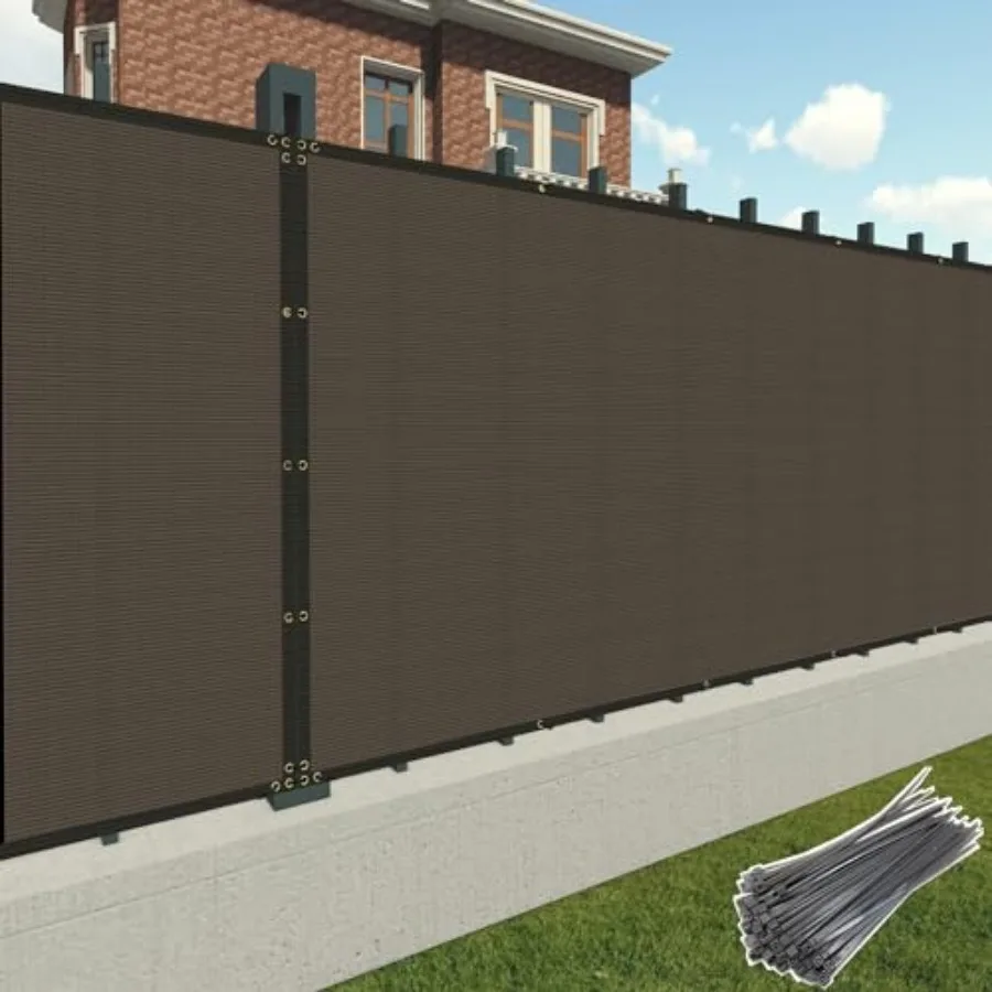 

Затеняющая сетка для забора 6' x 50' коммерческого класса, сверхпрочная, для улицы и двора, с латунными люверсами