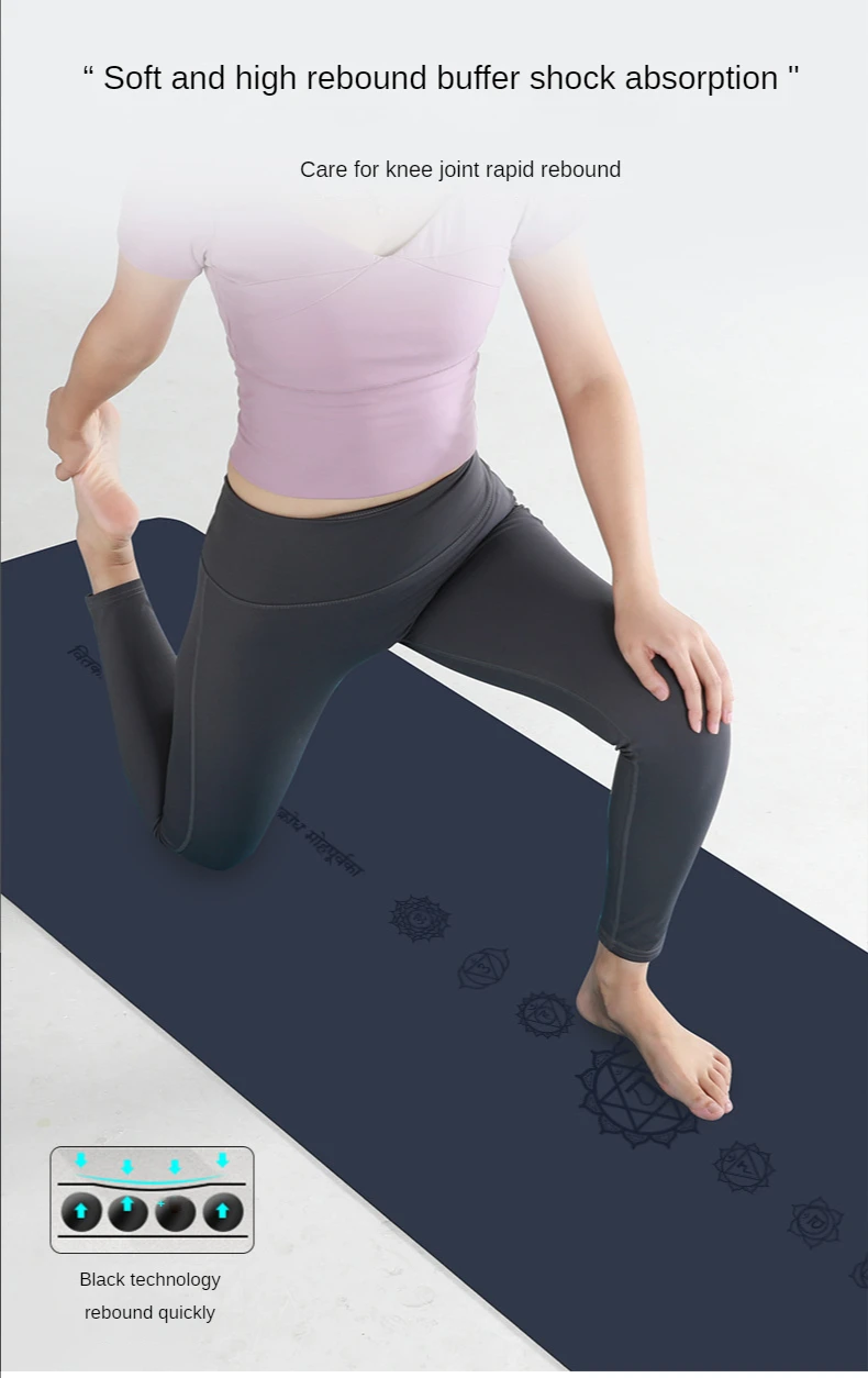 Zen Rhyme PU Natural Rubber Thickened Fitness Non-slip 7 Chakra Yoga Mat Workout Коврик Для Йоги Фитнеса Meditation Gym