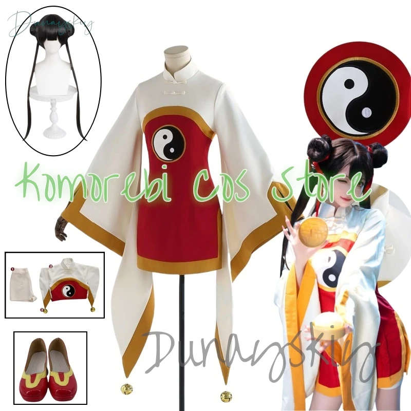 

Li Meiling Sakuraa Cardcaptorr Cosplay Costume Anime Chinese Taoist White Dress Wig Cute Halloween Party Suit for Women