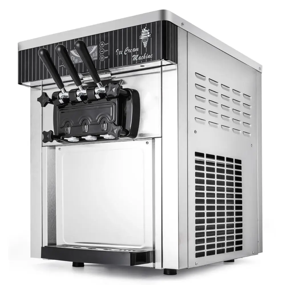 

Hot Selling Commercial 3 Color Flavors 20-28kg/h Cones Soft Ice Cream Machine Ice Cream Maker