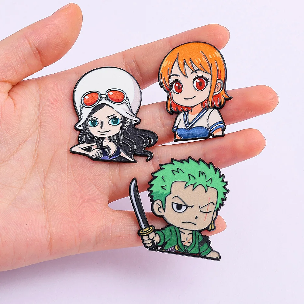 Anime Straw Hat Crew Enamel Pins Luffy Zoro Nami Robin Brooch Anime Metal Badge Backpack Decor Fans Gift