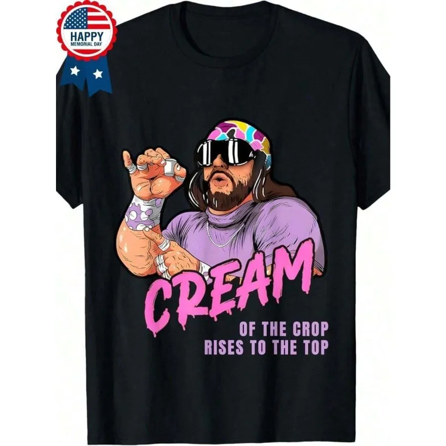 Camiseta retro vintage divertida de lucha libre Macho The Cream Of The Crop