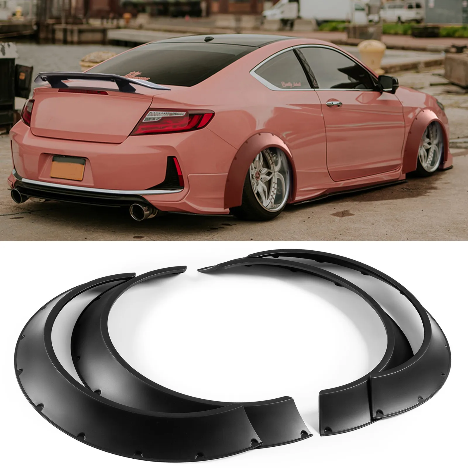 

For Honda Accord Flexible Fender Flares Wheel Arch Extra Wide Body Kit 4.5" 4PCS