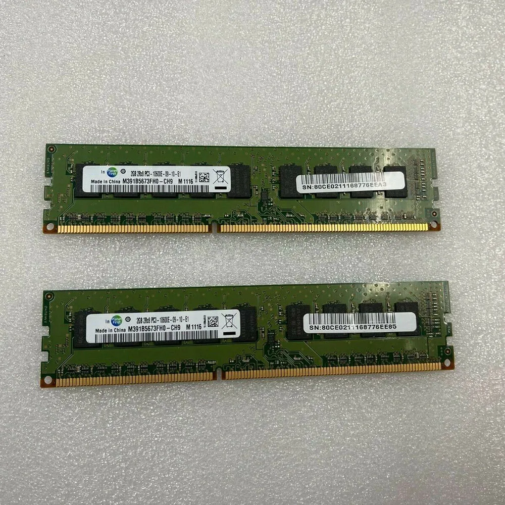 

1 шт. для Samsung Server RAM 2 шт. M391B5673FH0-CH9 2G 1333 PC3-10600E-09-10 DDR3