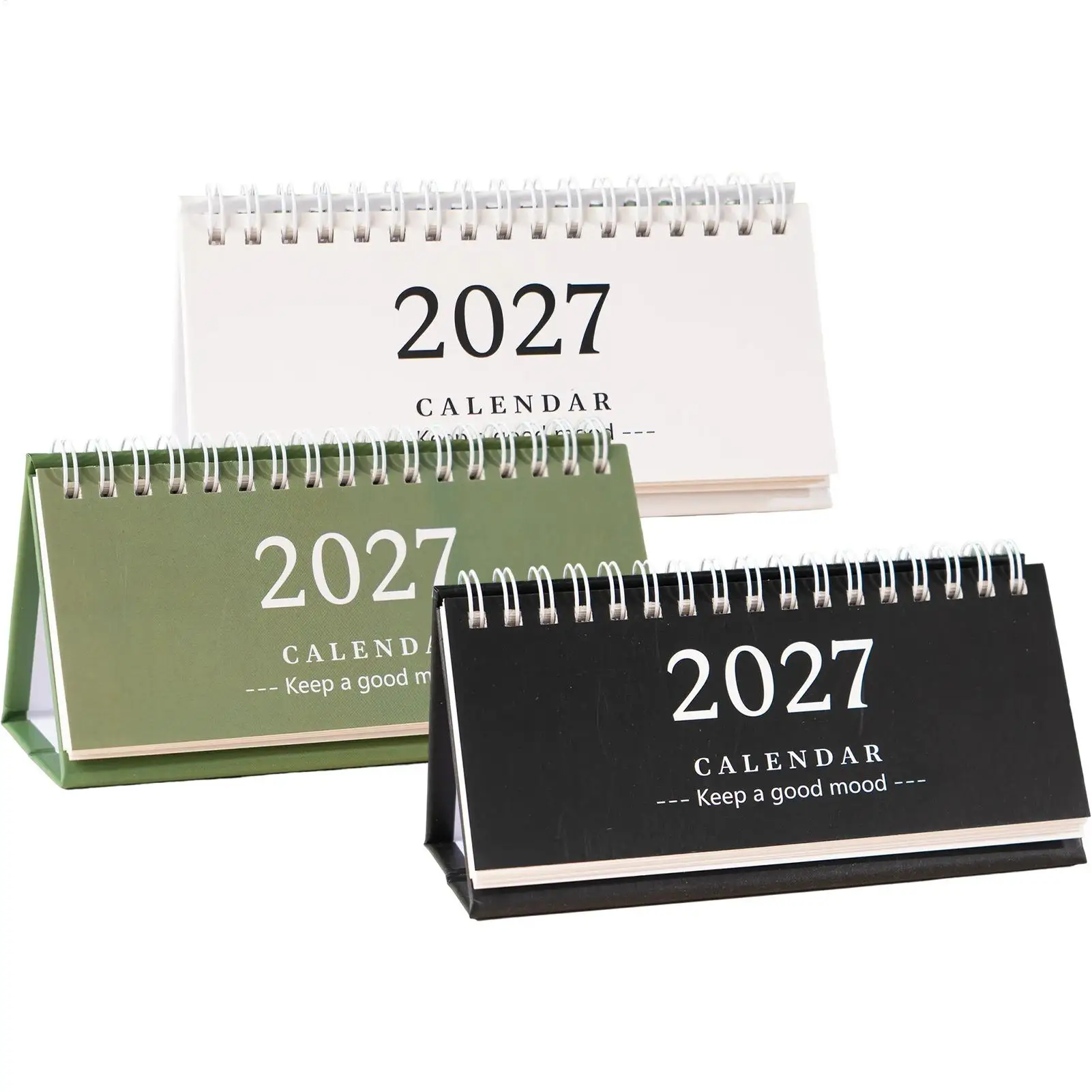 Desktop Calendar Spiral Binding Standing 2027 Organizer Planner Schedule Small Desk Calendar for School Teacher Student College