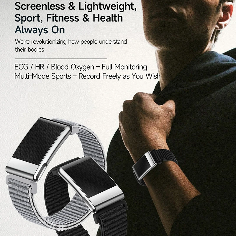 New No Screen Health Bracelet Precise Heart Rate Blood Pressure ECG Monitor Call Reminder Smart Watch Sport Band Fitness Tracker