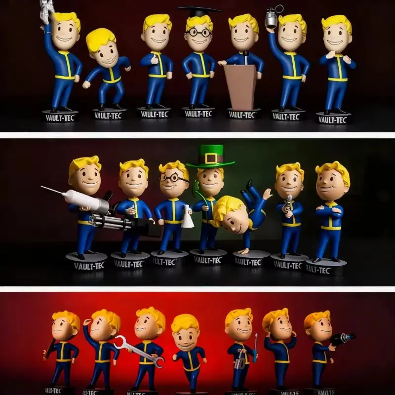 Anime Bobblehead Cute Vault Boy Full Set Action Figure Toys Collection Model Doll Desktop Ornament Display Boy Gifts image 6