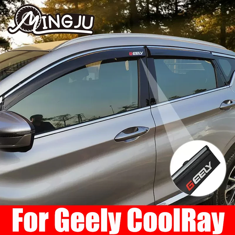 For Geely coolray 2023 2024 2025 Window Visor Awnings Shelters Vent Shades Sun Rain Deflector Guard Auto Accessories