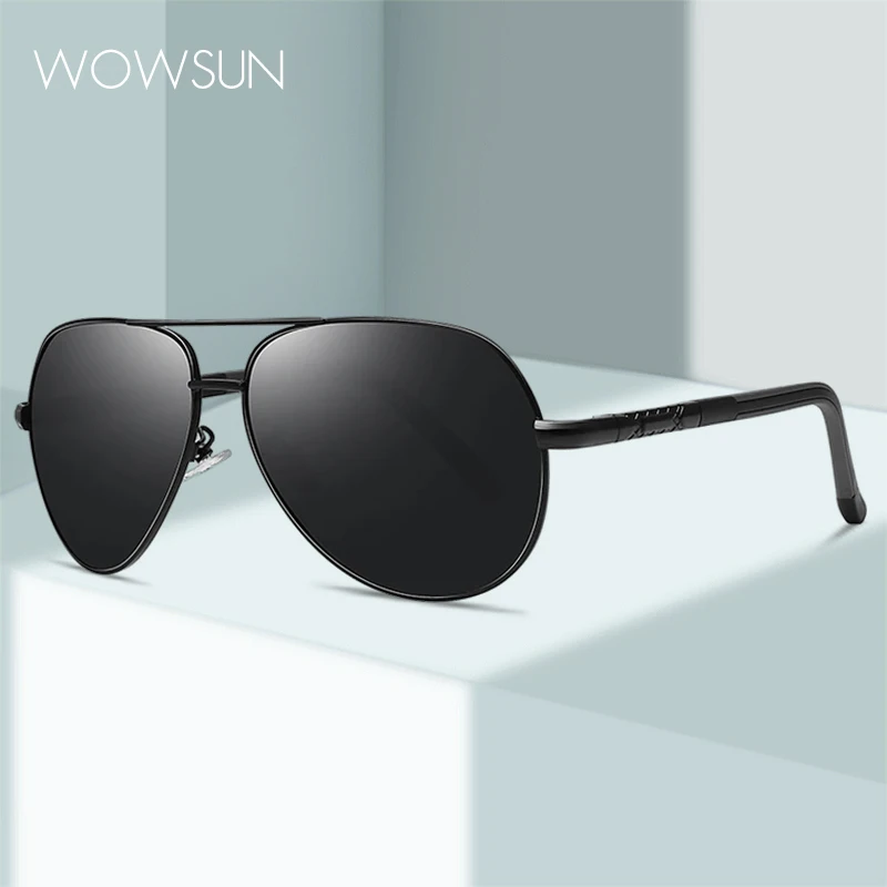 

WOWSUN Classic Polarized Light Men's Sunglasses Retro High-quality Metal Driver's Goggles UV400 AA138