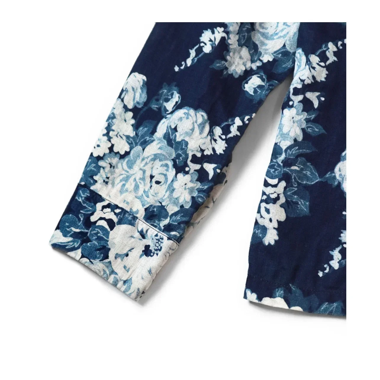 24AW KAPITALHirata and Hiroshi Japanese Casual Dye Blue Flower Breasted Loose Long Sleeved Shirt for Men Jacket