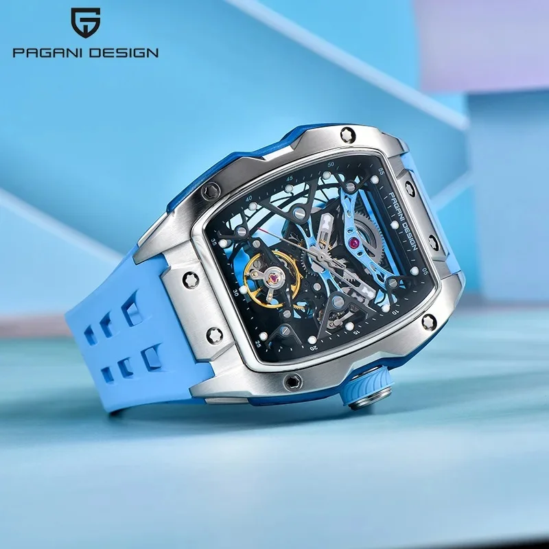 PAGANI DESIGN 42MM Hollow Skeleton Men Mechanical Watches Luxury Sapphire Glass Automatic Watch 50M Waterproof Watch For Men new view 3