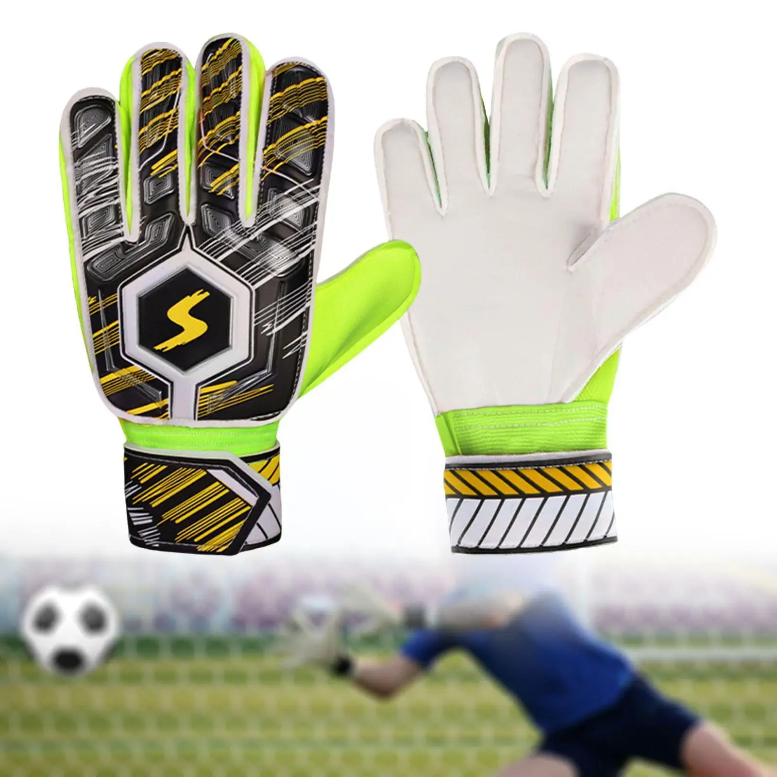 

Professional Football Goalkeeper Gloves Thickened Latex Strong Grip Sports Gloves for Kids Teens and Adults for Training