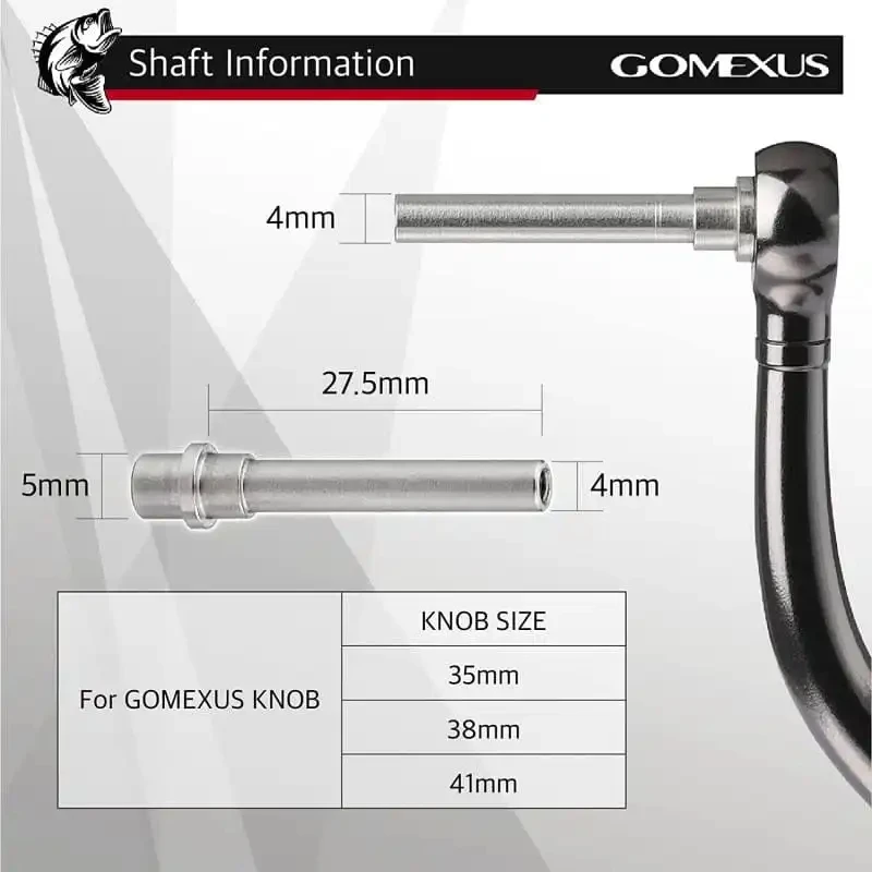 Gomexus Legierungs-Rollenwelle und -Lager für Shimano Daiwa Ryobi Peen Baitcasting- und Spinnrollen-Griffteile – Detail 3