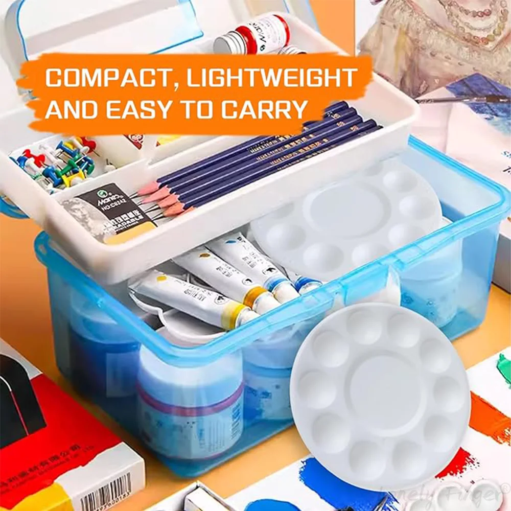 لوحات طلاء بلاستيكية مكونة من 12 قطعة لوحة طلاء صينية لوازم فنية لوحة طلاء للغواش وطلاء الأكريليك والألوان المائية