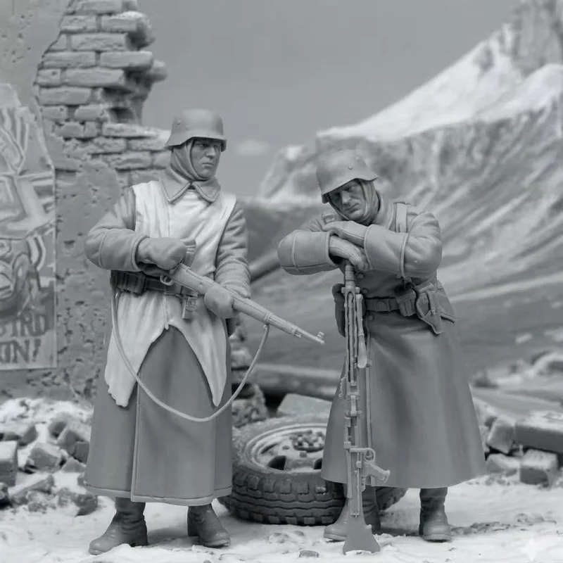 Hochwertiger zusammengebauter Modellbausatz aus Kunstharz im Maßstab 1:35, History Miniature Garage Kit Winter Watch Infantry 2, unmontiert und unbemalt