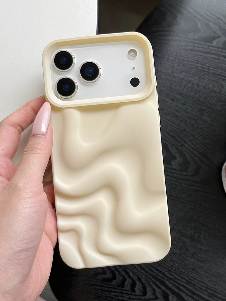 Stilvolle 3D-Wellen-Handyhülle mit glänzendem, pinkfarbenem Rückenteil für iPhone Air 11 12 13 14 15 17 18 Pro Max – Detail 29