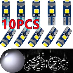 10Pcs Led T5 3SMD Non Polar 74 Bulb Instrument Dashboard Plate Panel Red Meter Warning Signal Lamp Car Indicator Light