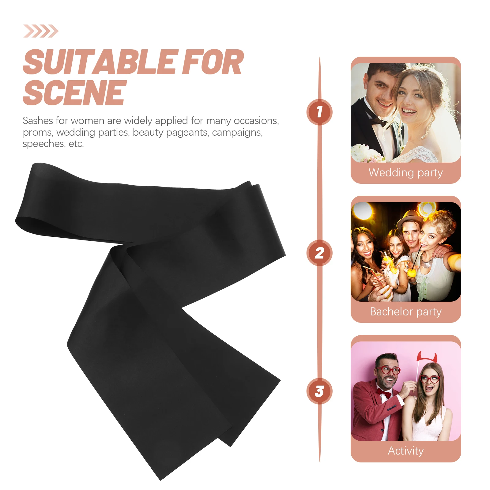 

DIY Blank Ceremonial Sashes for Women Exquisite Color Festive Bright Graduation Birthday Party Photo Prop