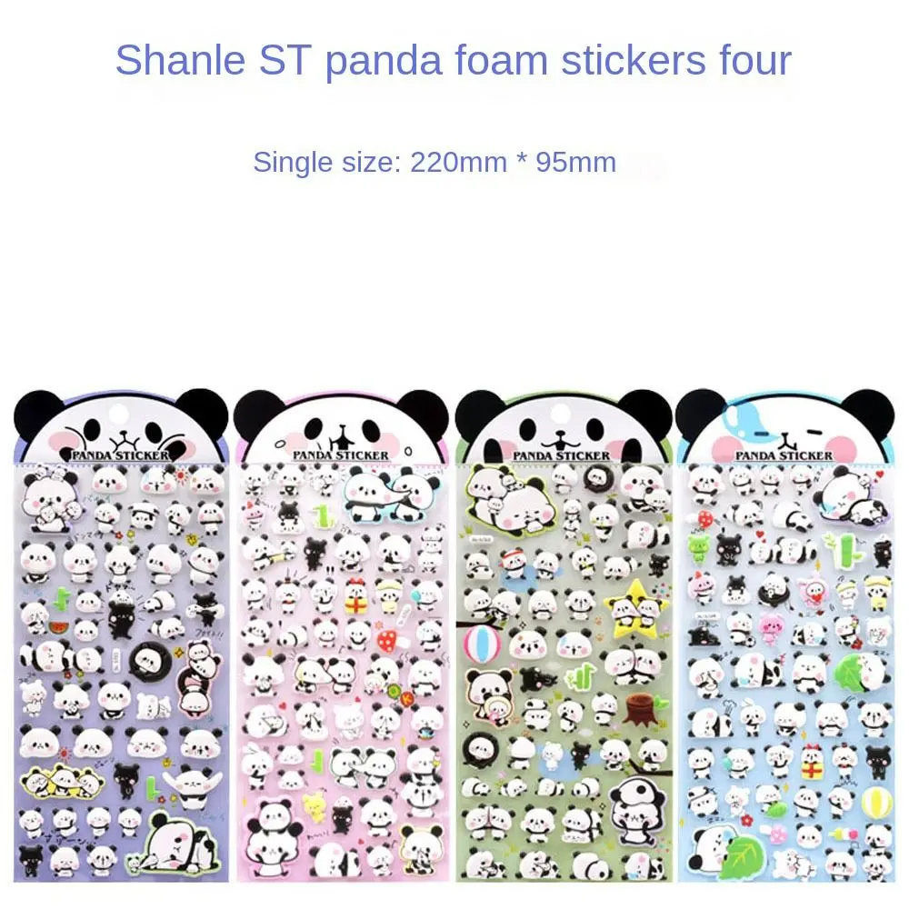 Gift Box Panda Sticker Waterproof Strawberry Bear Panda Bubble Sticker Kawaii Cute D PVC Bubble Sticker