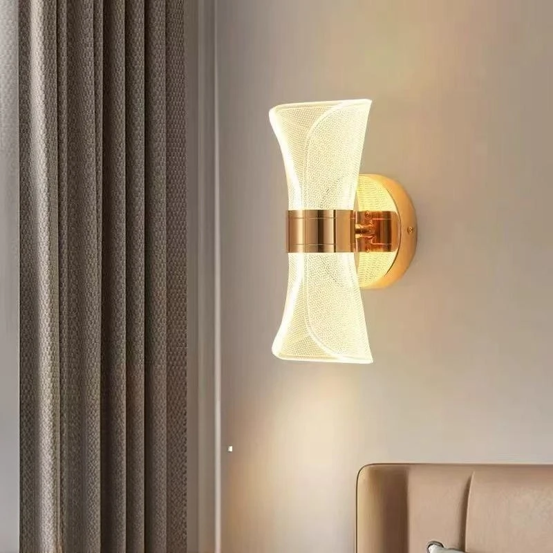 

Светодиодный новый настенный светильник для спальни, прикроватный светильник, роскошный простой современный фон для гостиной, настенный акриловый креативный светильник для прохода