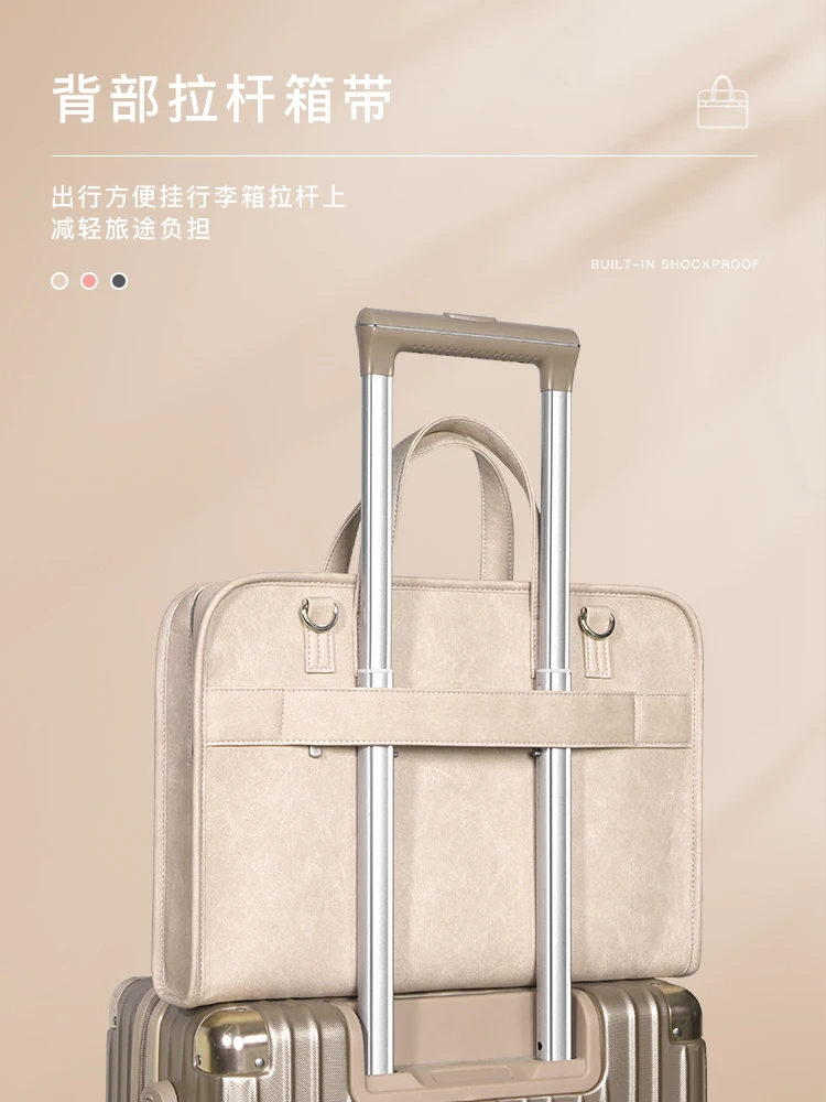 Ins Khaki Laptop Bag 13.3 14 16 Inch Laptop Crossbody Shoulder Bag Waterproof Business Travel Office Handbags Notebook Briefcase