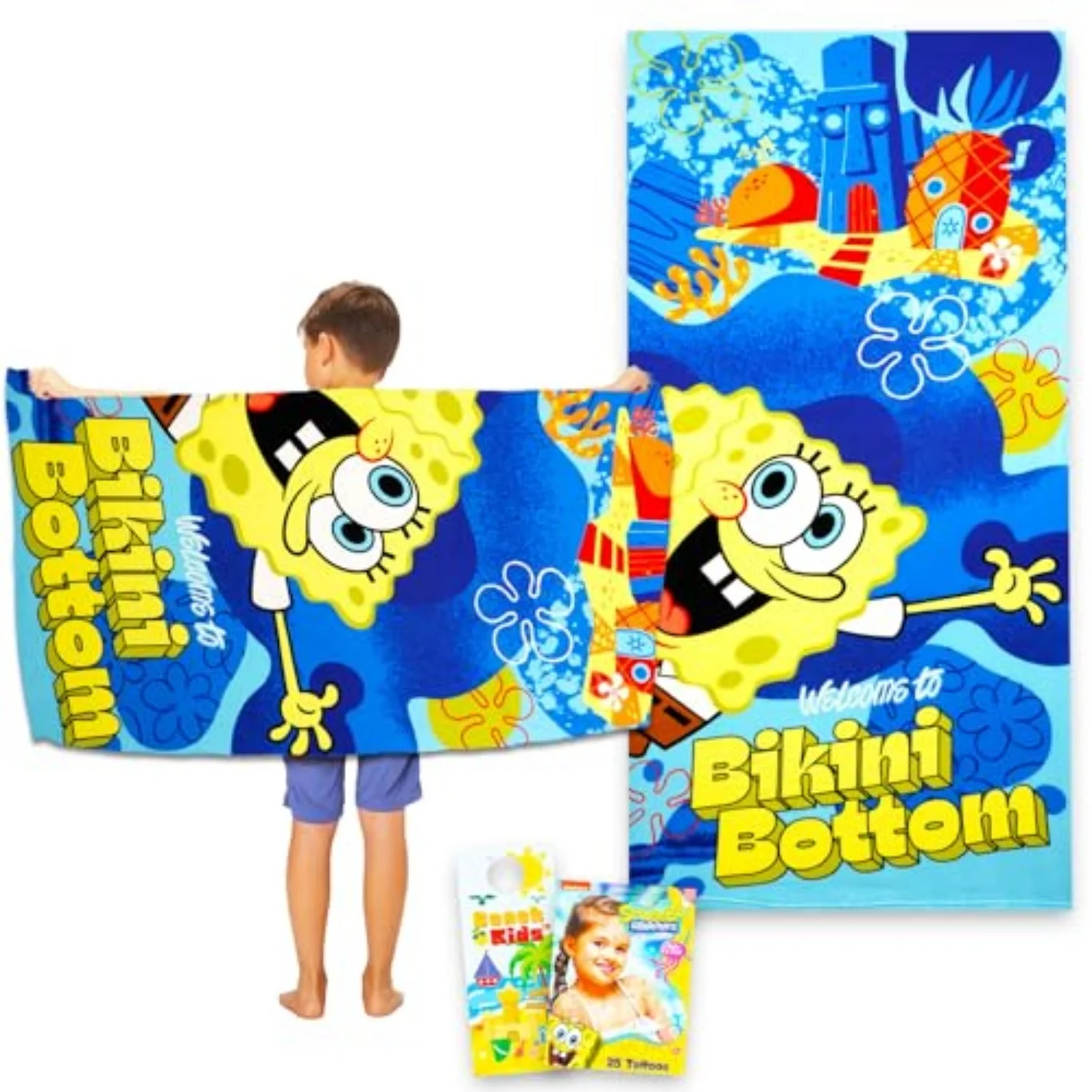 Spongebob Strandtuch, Spongebob Strandtuch für Kinder, Erwachsene, geeignet für Strand, Yogamatte