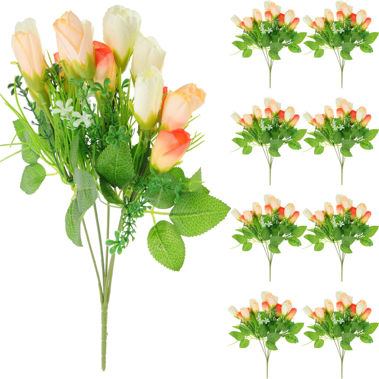 

10Pcs Artificial Tulips Fake Bouquet Realistic Flowers Wedding Centerpiece Home Floral Decoration Artificial Tulips