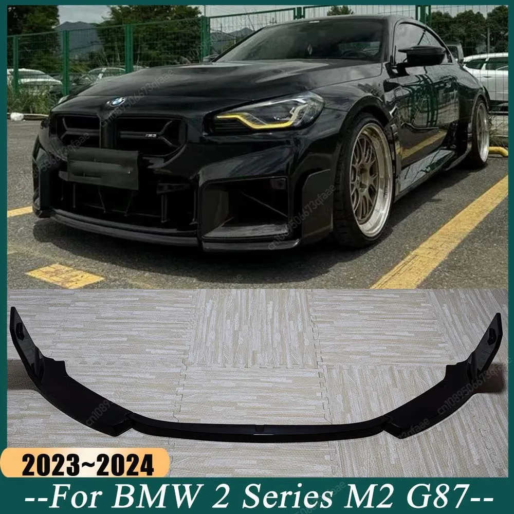 

Car Front Bumper Lip Spoiler Splitter Diffuser Guard For BMW 2 Series M2 G87 2023-2024 Gloss Black / Carbon Look Bodykits Tuning