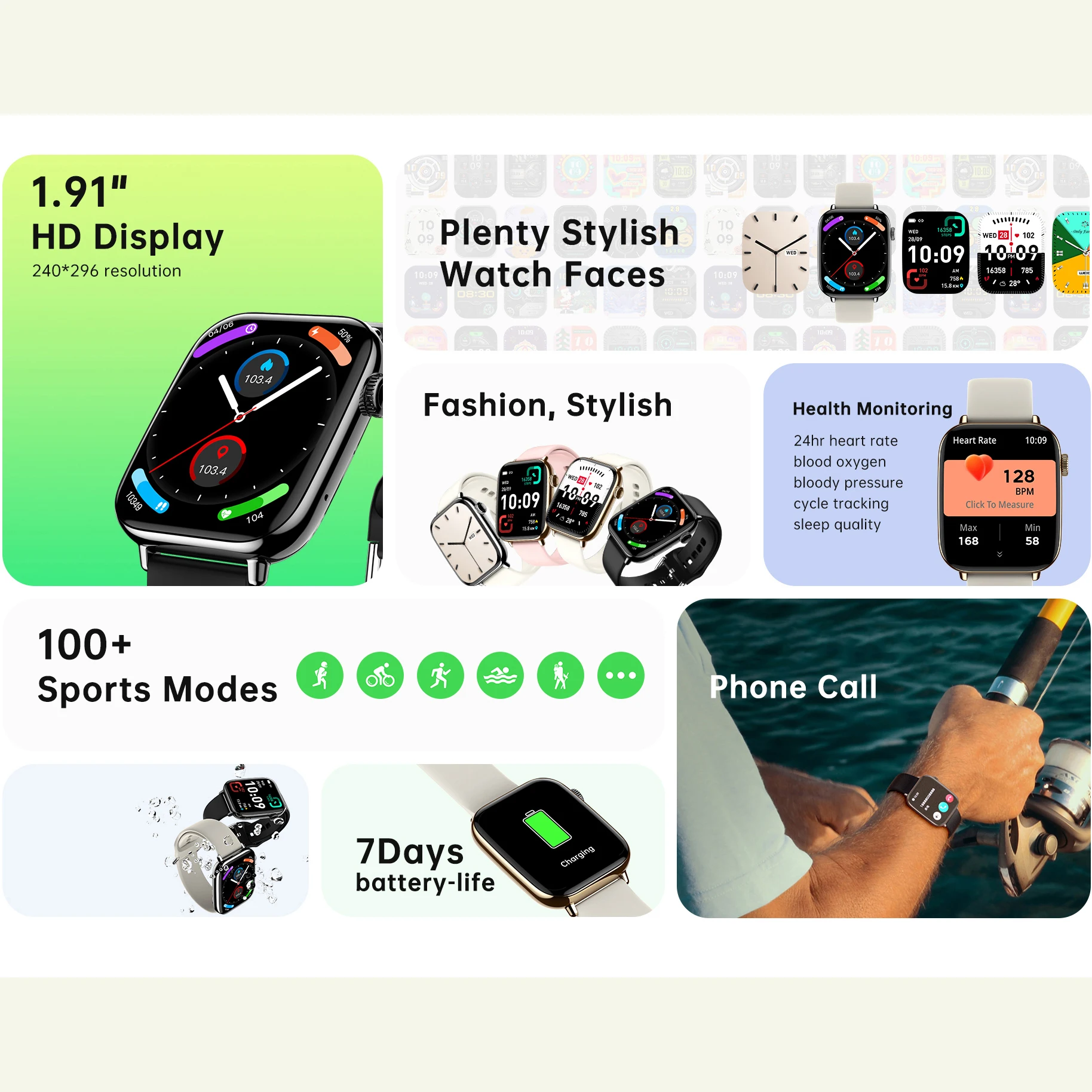 Smart Watch for Men Women 1.91\